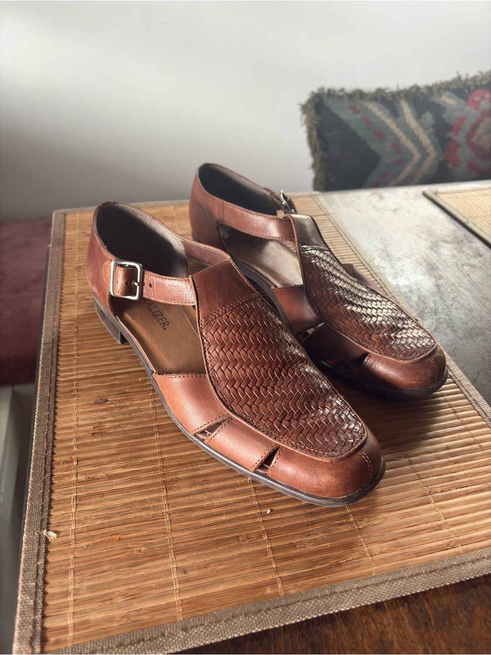 Vintage Fisherman Sandals Woven Leather
